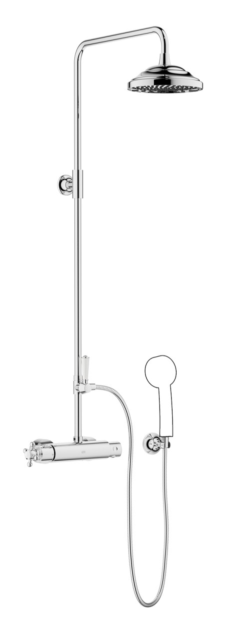 Dornbracht Shower Pipe mit Brause-Thermostat MADISON 34458360 Messing gebürstet (23kt Gold) 34458360-28 von Dornbracht