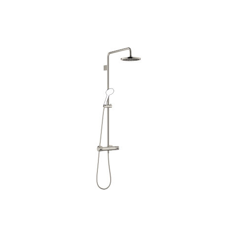 Dornbracht Showerpipe mit Brause-Thermostat, ohne Handbrause, Ausladung Standbrause 450 mm, Kopfbrause 220 mm, 34459979, Farbe: Platin Matt von Dornbracht