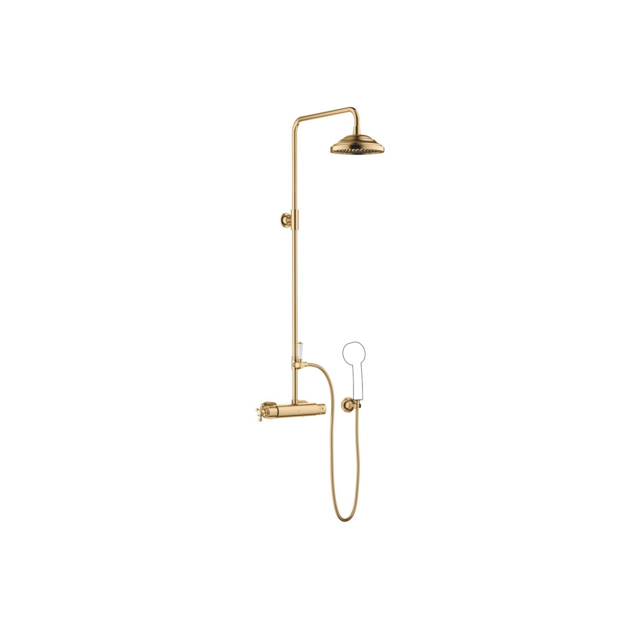 Dornbracht Shower Pipe mit Brause-Thermostat MADISON 34459360 Messing gebürstet (23kt Gold) 34459360-28 von Dornbracht