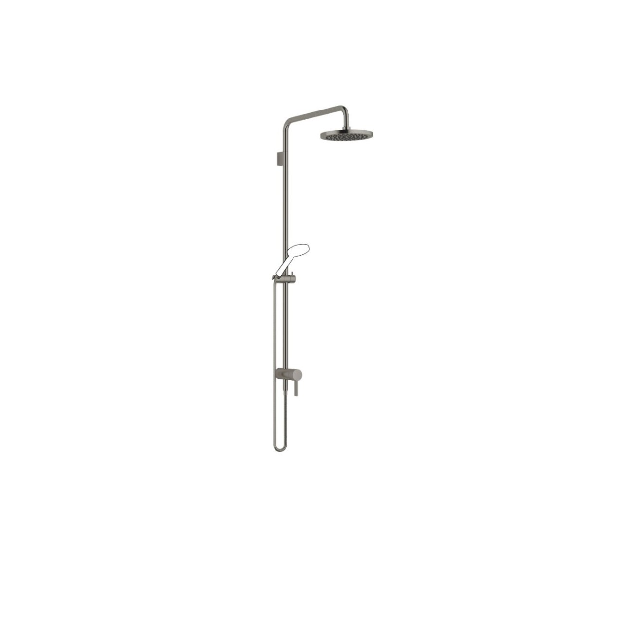 Dornbracht Shower Pipe mit Brause-Einhandbatterie SERIENSPEZIFISCH 36112970 Dark Platinum gebürstet 36112970-99 von Dornbracht