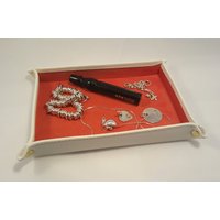 Schmuck Oder Münzfach Für Unterwegs Zu Hause. Creme Leder Mit Orange, Andere Farben Erhältlich, Wildlederfutter - Dorney Handmade Schmuck Oder Münzfach Für Unterwegs Zu Hause. Creme Leder Mit Orange, Andere Farben Erhältlich, Wildlederfutter - Dorney Handmade von DorneyHandmade