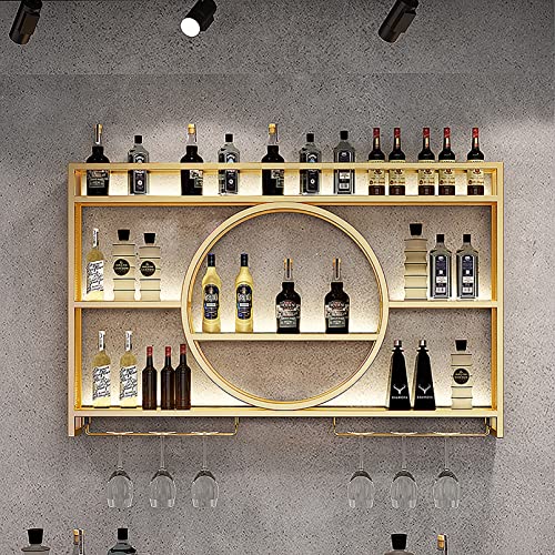 Wandmontiertes Weinpräsentationsregal aus Metall – stilvolle schwebende Regale mit, idealer Weinhalter für Zuhause, Restaurant, Bar – Moderne wandmontierte Weinregale mit Regalen von DororO