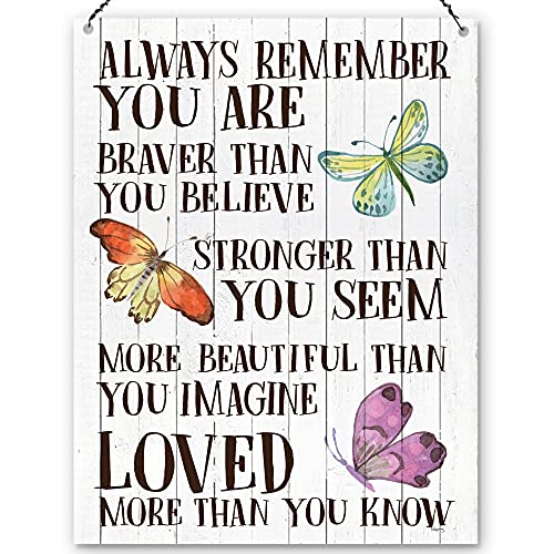 Dorothy Metall-Schild mit Audruck „Always Remember You Are Braver Than You Believe“ ,inspirierend, 15 x 20 cm Dorothy Metall-Schild mit Audruck „Always Remember You Are Braver Than You Believe“ ,inspirierend, 15 x 20 cm von Dorothy Spring