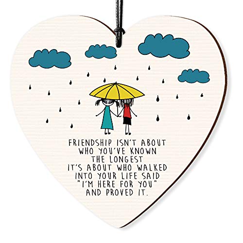 Dorothy Spring Friendship Is Not About Who You've Known The Longest I'm Here for You Holzschild in Herzform, Geschenkidee für einen besonderen Freund Dorothy Spring Friendship Is Not About Who You've Known The Longest I'm Here for You Holzschild in Herzform, Geschenkidee für einen besonderen Freund von Dorothy Spring