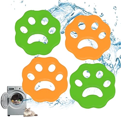 Dorzu 4 Pack Tierhaarentferner Waschmaschine,Tierfellwäscher Fänger Haarentferner，Wiederverwendbarer Tierhaare Waschmaschine Entfernen, Green1 von Dorzu