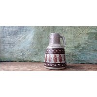 strehla Keramik Vase Braun Ddr 1960Er Jahre Mid Century Modern Fat Lava 1306 Retro Sammler Keramik Abstrakt Handgemalt von DosGardeniasVintage
