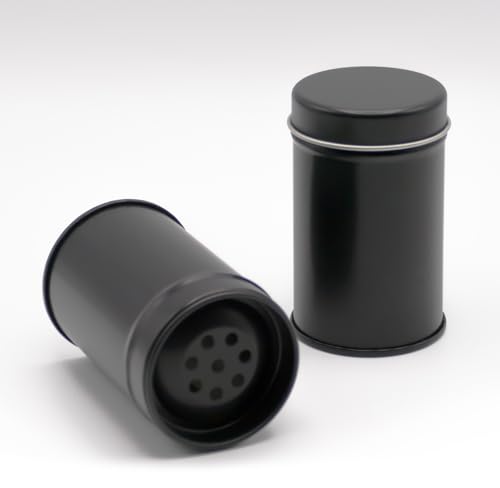 Dosenritter | 12 x runde Gewürzstreuer aus Metall für je 60g Gewürzpulver oder 30g getrocknete Kräuter| mit 6 Streueinsätzen | 8 x 4,8 cm (H,ø) von Dosenritter