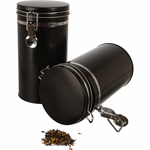 Dosenritter | 2x Vorratsdose/Kaffeedose mit Silikondichtung und Bügelverschluss, luftdicht aus Metall für je 500g Kaffee | 20 x 10.4cm (H,ø) | auch ideal als supplement- oder Mehldose von Dosenritter