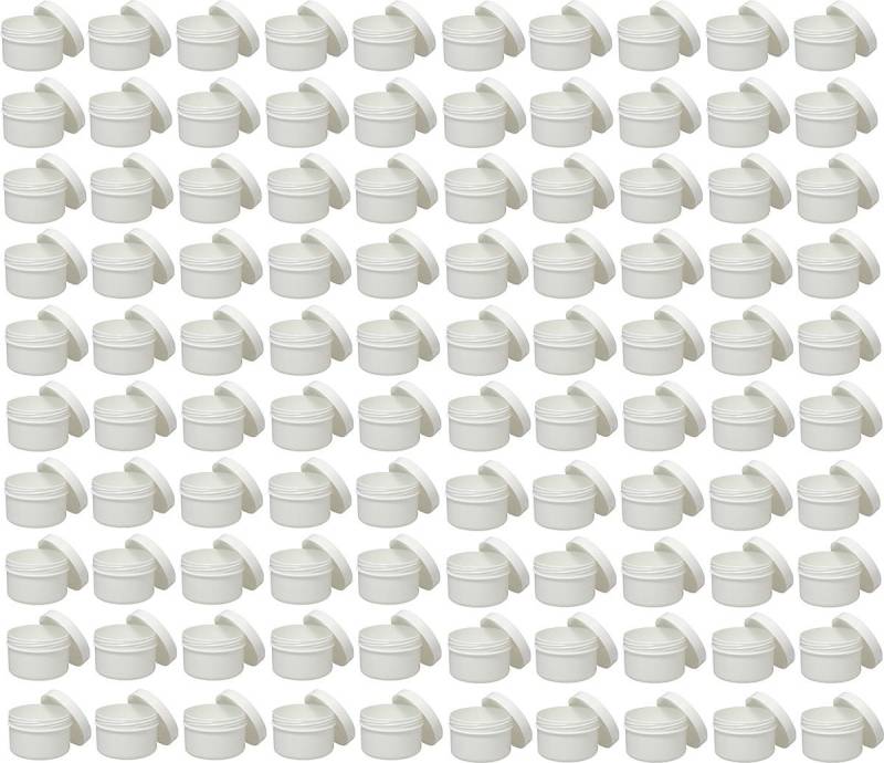 Doserie Kuhn Dose für Salben, Cremes oder Kleinigkeiten (Füllvolumen 125 ml (flach), Höhe 49 mm, 100 St., Salbendosen mit passenden Deckeln), Salbentiegel, Salbenkruke, Cremedose von Doserie Kuhn