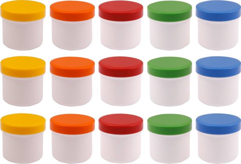 Doserie Kuhn Dose für Salben, Cremes oder Kleinigkeiten (Füllvolumen 25 ml (flach), Höhe 36 mm, 15 St., Salbendosen mit passenden Deckeln), Cremedose, Salbenkruke, Salbentiegel von Doserie Kuhn