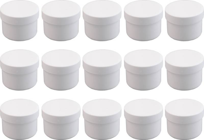 Doserie Kuhn Dose für Salben, Cremes oder Kleinigkeiten (Füllvolumen 35 ml (flach), 15 St., Salbendosen mit passenden Deckeln), Salbentiegel, Salbenkruke, Cremedose von Doserie Kuhn