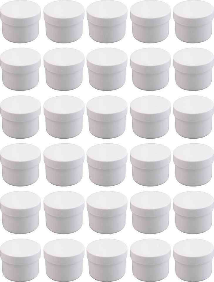 Doserie Kuhn Dose für Salben, Cremes oder Kleinigkeiten (Füllvolumen 35 ml (flach), 30 St., Salbendosen mit passenden Deckeln), Salbentiegel, Salbenkruke, Cremedose von Doserie Kuhn