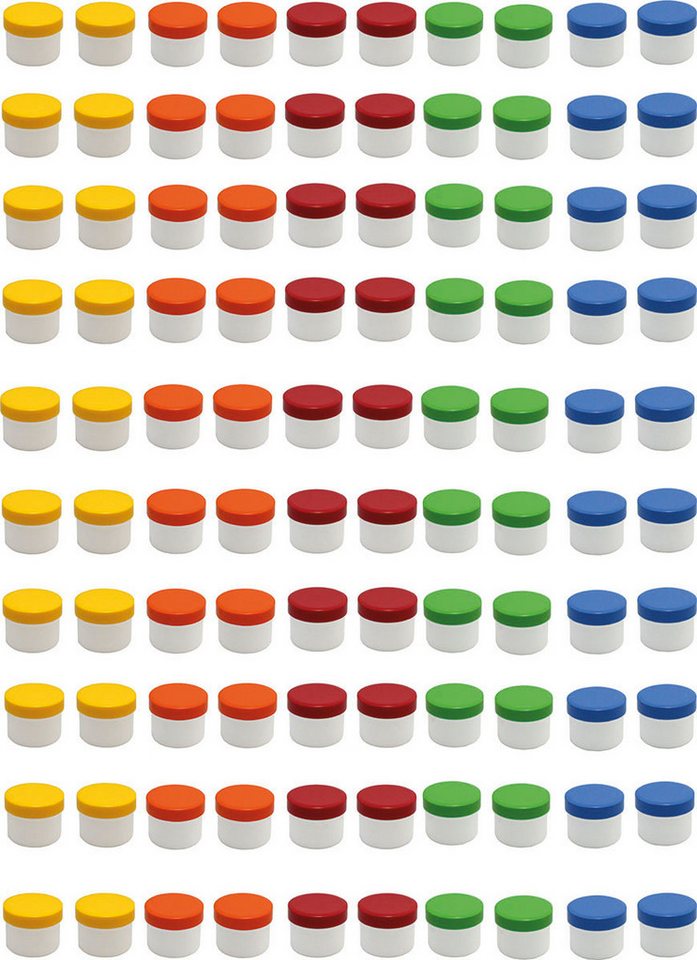 Doserie Kuhn Dose für Salben, Cremes oder Kleinigkeiten (Füllvolumen 35 ml (flach), Höhe 35 mm, 100 St., Salbendosen mit passenden Deckeln), Salbentiegel, Salbenkruke, Cremedose von Doserie Kuhn