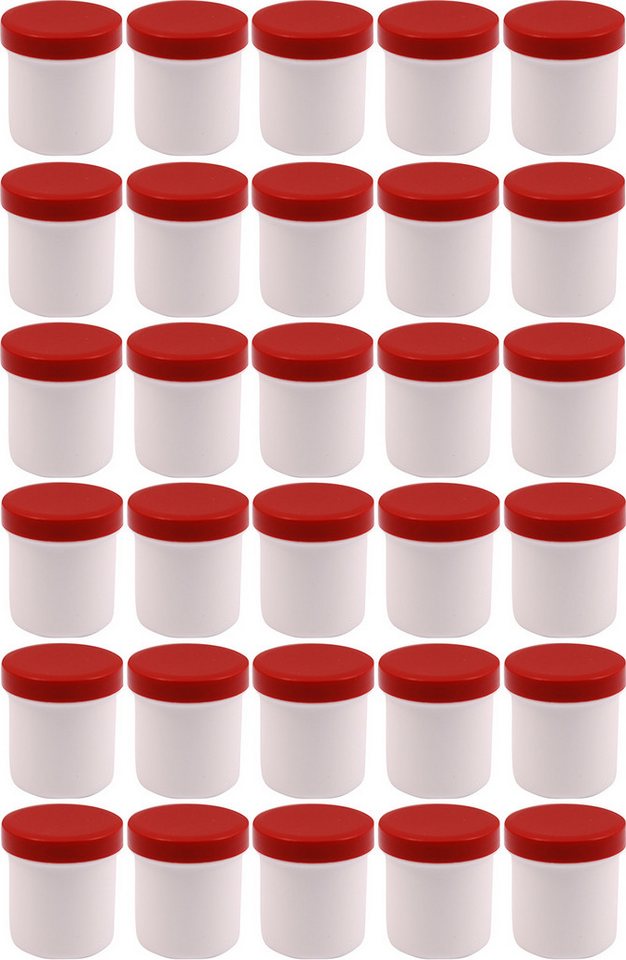Doserie Kuhn Dose für Salben, Cremes oder Kleinigkeiten (Füllvolumen 35 ml (hoch), Höhe 48 mm, 30 St., Salbendosen mit passenden Deckeln), Salbentiegel, Salbenkruke, Cremedose von Doserie Kuhn