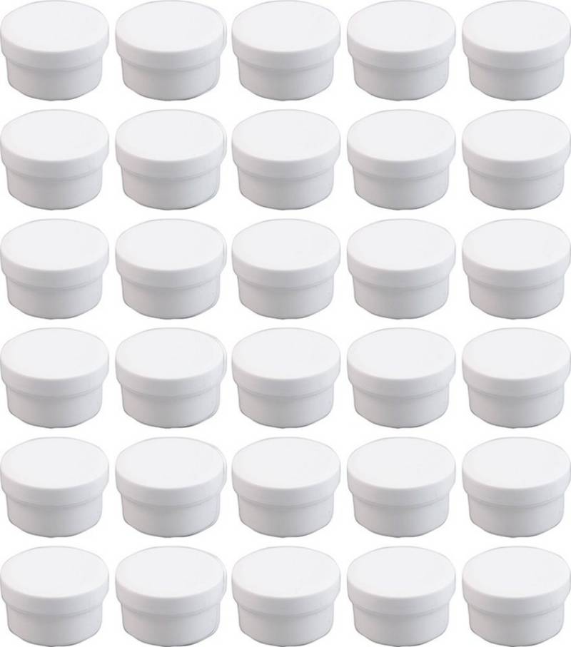 Doserie Kuhn Dose für Salben, Cremes oder Kleinigkeiten (Füllvolumen 6 ml, Höhe 17 mm, 30 St., Salbendosen mit passenden Deckeln), Salbentiegel, Salbenkruke, Cremedose von Doserie Kuhn