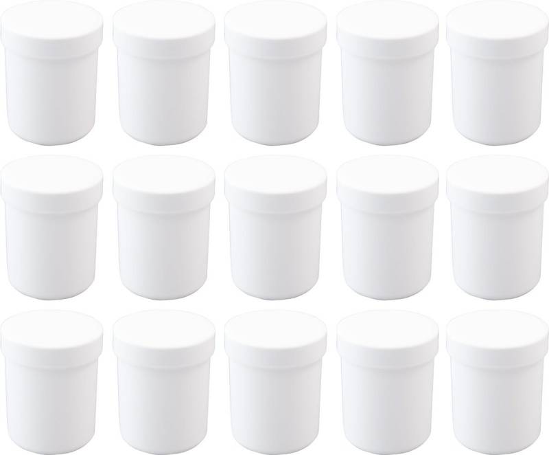 Doserie Kuhn Dose für Salben, Cremes oder Kleinigkeiten (Füllvolumen 60 ml (hoch), Höhe 56 mm, 15 St., Salbendosen mit passenden Deckeln), Salbentiegel, Salbenkruke, Cremedose von Doserie Kuhn