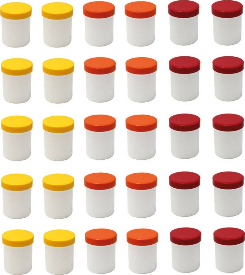 Doserie Kuhn Dose für Salben, Cremes oder Kleinigkeiten (Füllvolumen 60 ml (hoch), Höhe 56 mm, 30 St., Salbendosen mit passenden Deckeln), Salbentiegel, Salbenkruke, Cremedose von Doserie Kuhn