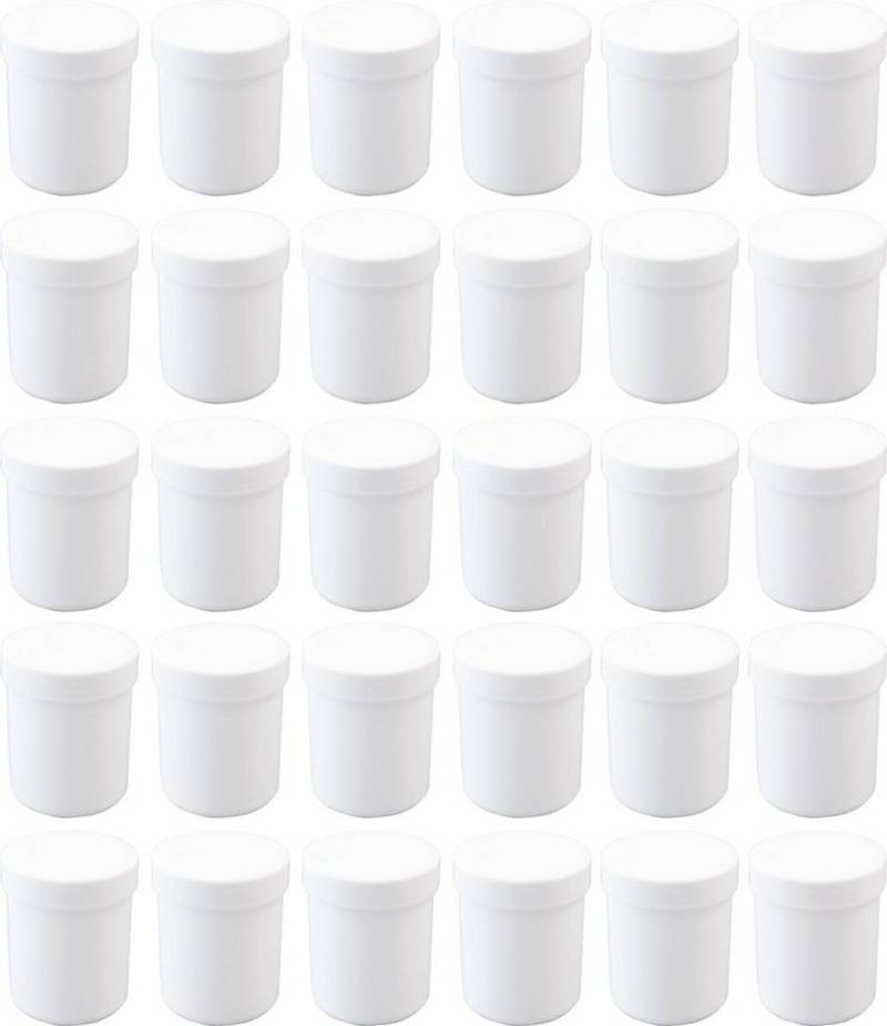 Doserie Kuhn Dose für Salben, Cremes oder Kleinigkeiten (Füllvolumen 60 ml (hoch), Höhe 56 mm, 30 St., Salbendosen mit passenden Deckeln), Salbentiegel, Salbenkruke, Cremedose von Doserie Kuhn