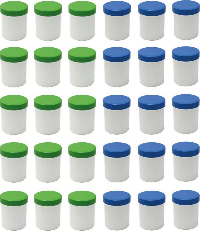 Doserie Kuhn Dose für Salben, Cremes oder Kleinigkeiten (Füllvolumen 60 ml (hoch), Höhe 56 mm, 30 St., Salbendosen mit passenden Deckeln), Salbentiegel, Salbenkruke, Cremedose von Doserie Kuhn