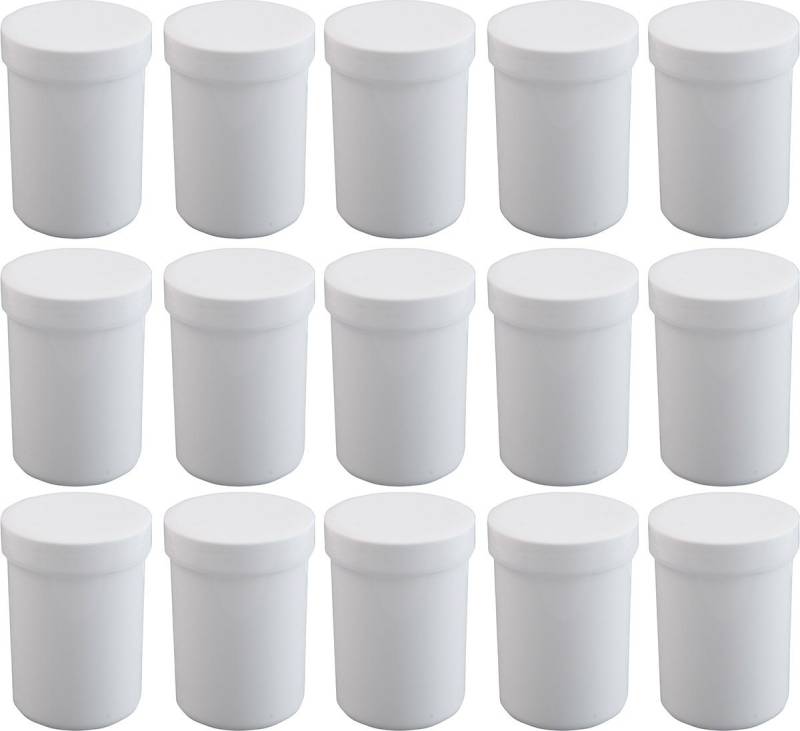Doserie Kuhn Dose für Salben, Cremes oder Kleinigkeiten (Füllvolumen 75 ml (hoch), Höhe 65 mm, 15 St., Salbendosen mit passenden Deckeln), Cremedose, Schraubdose von Doserie Kuhn