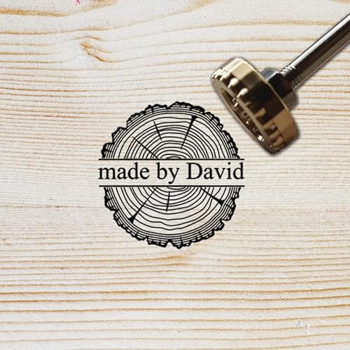 Benutzerdefiniertes Logo Holz Leder Branding Eisen Stempel Steak BBQ Heat Stempel mit Messingkopf Holzgriff für Holzbearbeitung & handgefertigtes Design 10 cm von Dostear