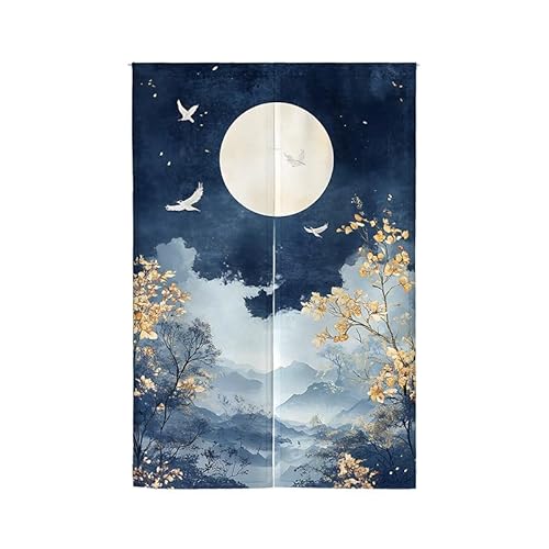 Dostear Japanische Dekoration Raumtrenner Raumteiler Vorhang Dachfenster TüRvorhang Blickdicht Baumwoll Gardinen Fliegen Vorhänge tür 10682 65x90cm von Dostear