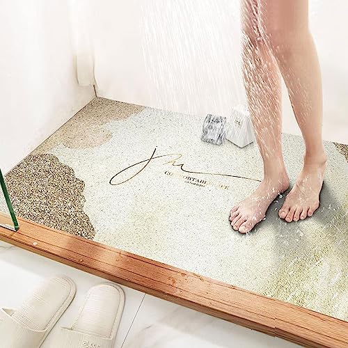 Duschmatte rutschfest PVC Luffa Massage Duschmatte Badezimmermatten Schnell Trocknend und Leicht zu Reinigen Quadratische Badewannenmatte rutschfest mit Ablauflöchern von Dostear