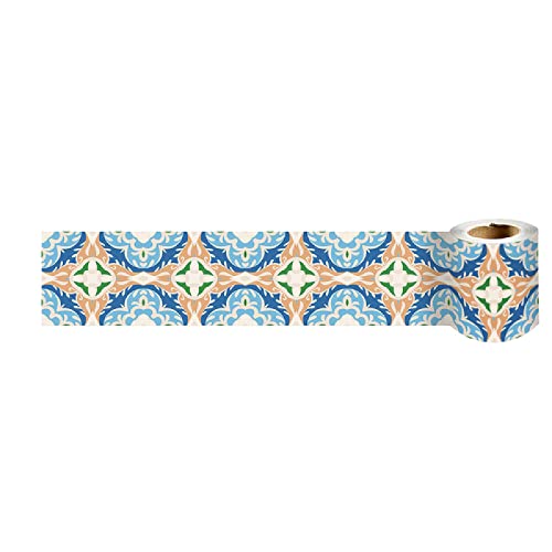 TapetenbordüRe Selbstklebende BordüRe Wand Wohnzimmer Tapeten Fliesenaufkleber Bad Dekoband Selbstklebend Blaues Muster 10cm X 240cm von Dostear