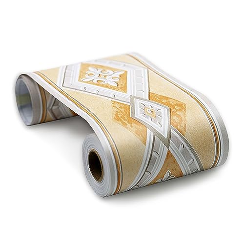 TapetenbordüRe Selbstklebende BordüRe Wand Wohnzimmer Tapeten Fliesenaufkleber Bad Dekoband Selbstklebend Hellbrauner Diamant 10 X 900CM von Dostear