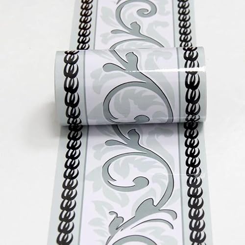 TapetenbordüRe Selbstklebende BordüRe Wand Wohnzimmer Tapeten Fliesenaufkleber Bad Dekoband Selbstklebend glänzendes Grau 10cm X 500cm von Dostear