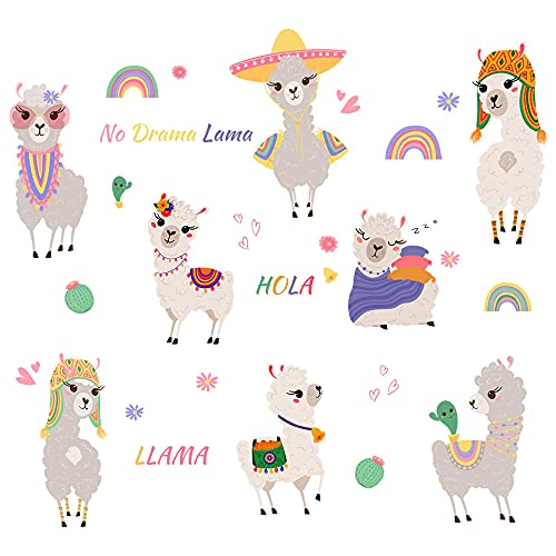 Wandtattoo Wandsticker Wandaufkleber Lama 30 X 90cm（2 Blätter） für Kinderzimmer Dekoartikel und Geschenkidee für Jungen und Mädchen von Dostear