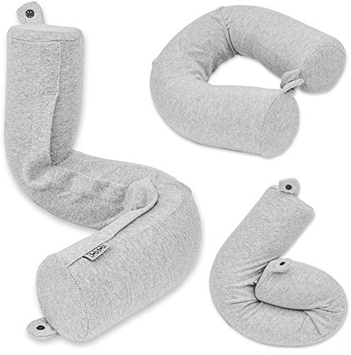 Dot&Dot Twist Memory Foam Travel Pillow Neck Chin Lumbar Leg Support Traveling on Airplane Bus Train at Home - Best Side Stomach Back Sleepers - Adjustable Bendable Roll Pillow von Dot&Dot