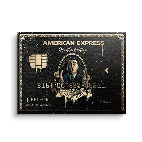 Royal American Express Amex black card Leinwand Wall Street Hustle Edition Wandbild Deko groß xxl Motiv mit premium Rahmen - DOTCOMCANVAS Version Blau, Größe 40 X 30 CM, Farbe Ohne Rahmen von DotComCanvas