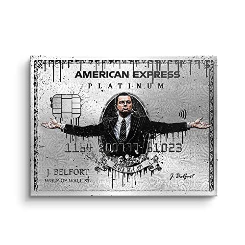 Royal American Express V2 silver Amex Wall Street Leinwand in silber xxl Motiv mit premium Rahmen - DOTCOMCANVAS Größe 40 X 30 CM, Farbe Ohne Rahmen von DotComCanvas
