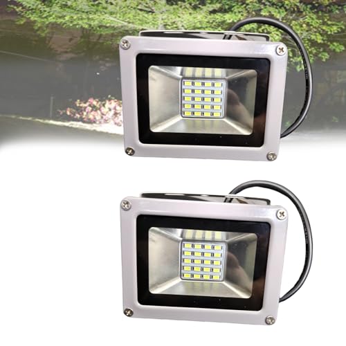 Dotauge 2 stücke LED Flutlicht 10W Outdoor Sicherheit Lichter IP66 wasserdichte Arbeit Wand Lampe Warm Weiß 3000K for Garten Garage Rasen(6000K) von Dotauge