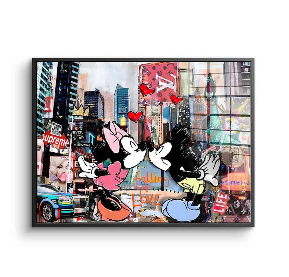 DOTCOMCANVAS® Acrylglasbild Kiss in New York City - Acrylglas, Acrylglasbild Kiss in New York City Micky Maus Minnie Times Square von Dotcomcanvas