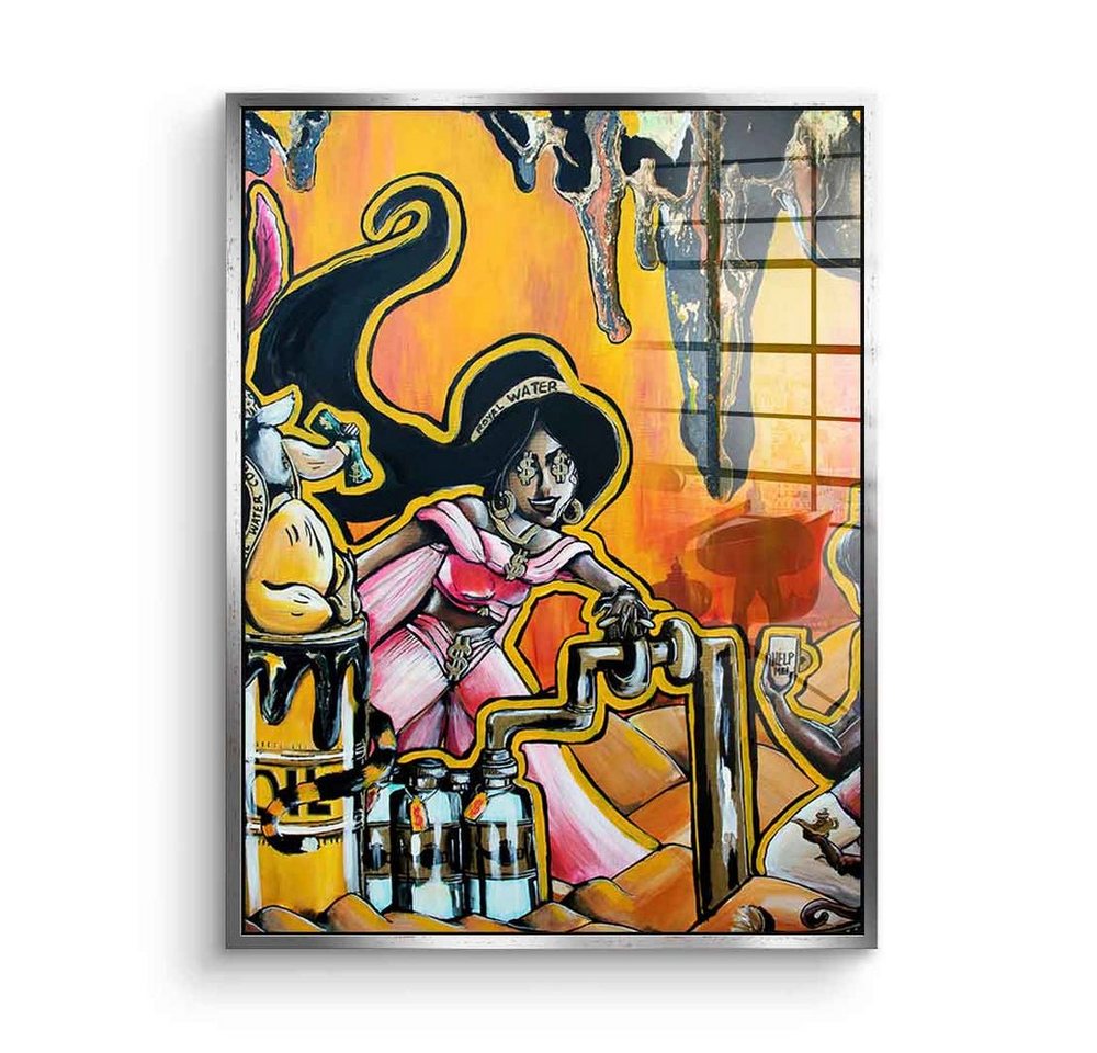 DOTCOMCANVAS® Acrylglasbild Royal Water - Acrylglas, Acrylglasbild comic Pop Art Royal Water orange Jasmin Aladdin von Dotcomcanvas