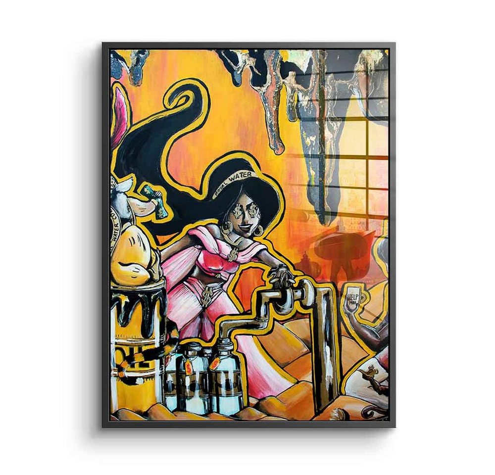 DOTCOMCANVAS® Acrylglasbild Royal Water - Acrylglas, Acrylglasbild comic Pop Art Royal Water orange Jasmin Aladdin von Dotcomcanvas
