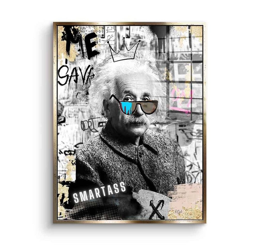 DOTCOMCANVAS® Acrylglasbild Smart A - Acrylglas, Acrylglasbild Smart A Albert Einstein Pop Art Porträt streetart von Dotcomcanvas