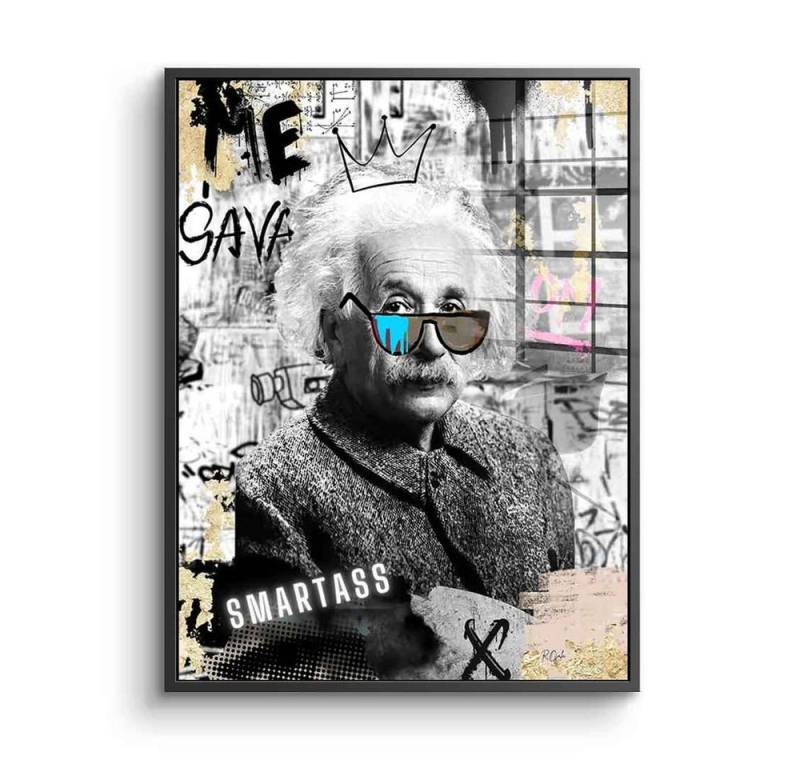 DOTCOMCANVAS® Acrylglasbild Smart A - Acrylglas, Acrylglasbild Smart A Albert Einstein Pop Art Porträt streetart von Dotcomcanvas