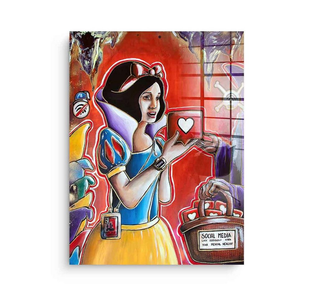 DOTCOMCANVAS® Acrylglasbild Snowlike - Acrylglas, Acrylglasbild Snowlike Snow White Schneewittchen social comic Pop Art von Dotcomcanvas