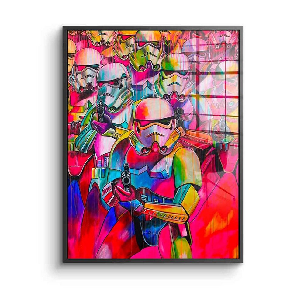 DOTCOMCANVAS® Acrylglasbild Super Trooper - Acrylglas, Acrylglasbild Stormtrooper Super Trooper Pop Art Comic rot Porträt von Dotcomcanvas