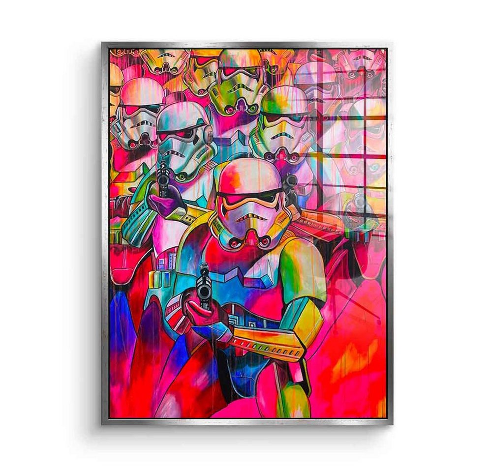 DOTCOMCANVAS® Acrylglasbild Super Trooper - Acrylglas, Acrylglasbild Stormtrooper Super Trooper Pop Art Comic rot Porträt von Dotcomcanvas