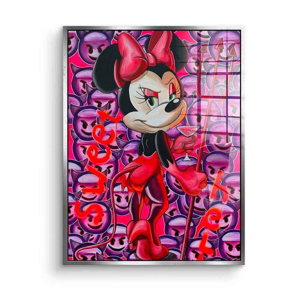 DOTCOMCANVAS® Acrylglasbild Sweet Hell - Acrylglas, Acrylglasbild Minnie Minnie Mouse Sweet Hell sexy devil comic Pop Art von Dotcomcanvas