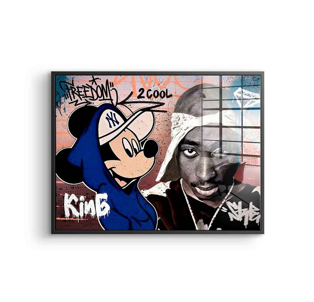 DOTCOMCANVAS® Acrylglasbild Two Cool - Acrylglas, Acrylglasbild 2pac Tupac Shakur Micky Maus Two Cool Comic Pop Art von Dotcomcanvas