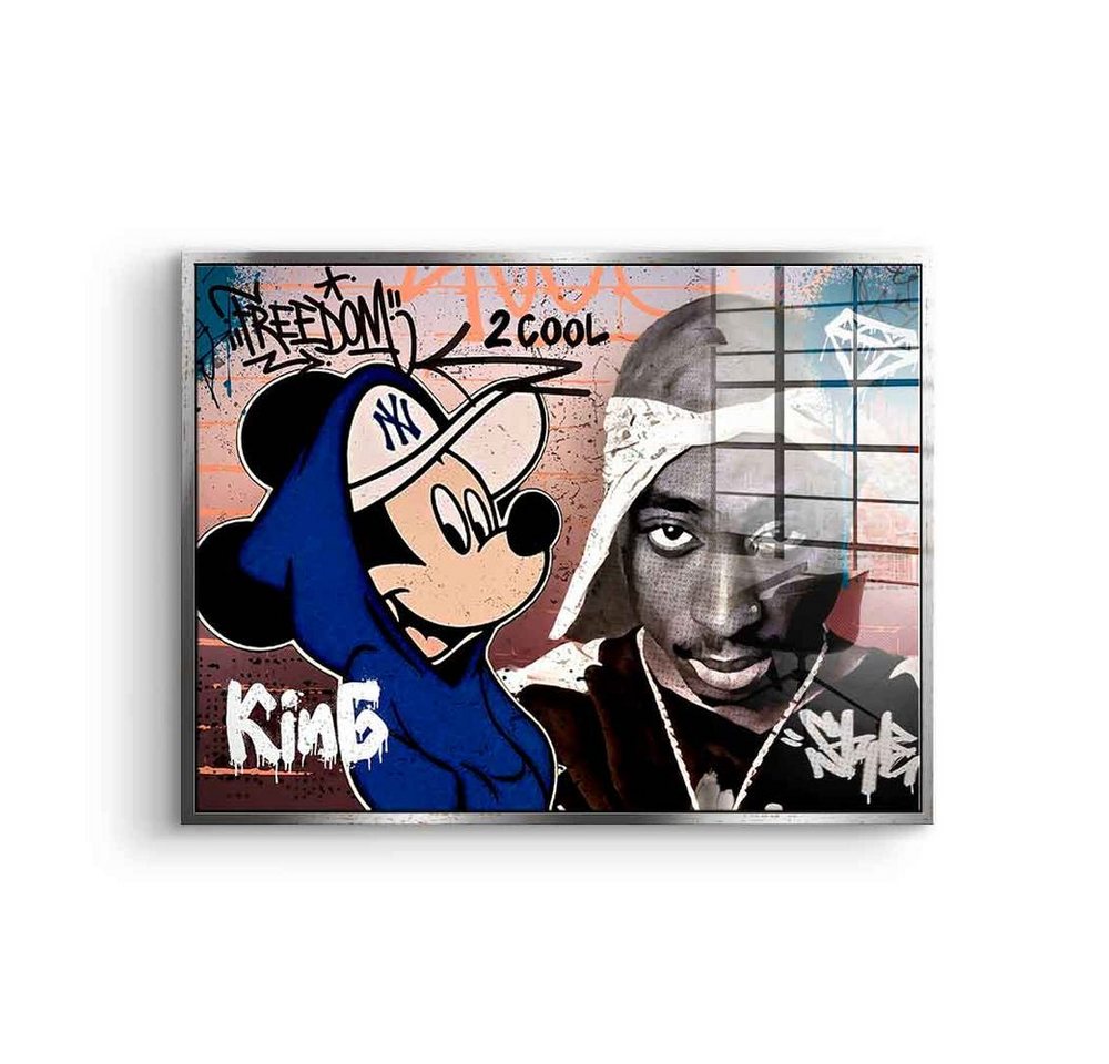 DOTCOMCANVAS® Acrylglasbild Two Cool - Acrylglas, Acrylglasbild 2pac Tupac Shakur Micky Maus Two Cool Comic Pop Art von Dotcomcanvas