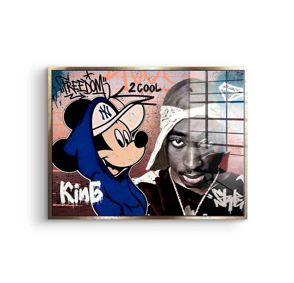 DOTCOMCANVAS® Acrylglasbild Two Cool - Acrylglas, Acrylglasbild 2pac Tupac Shakur Micky Maus Two Cool Comic Pop Art von Dotcomcanvas