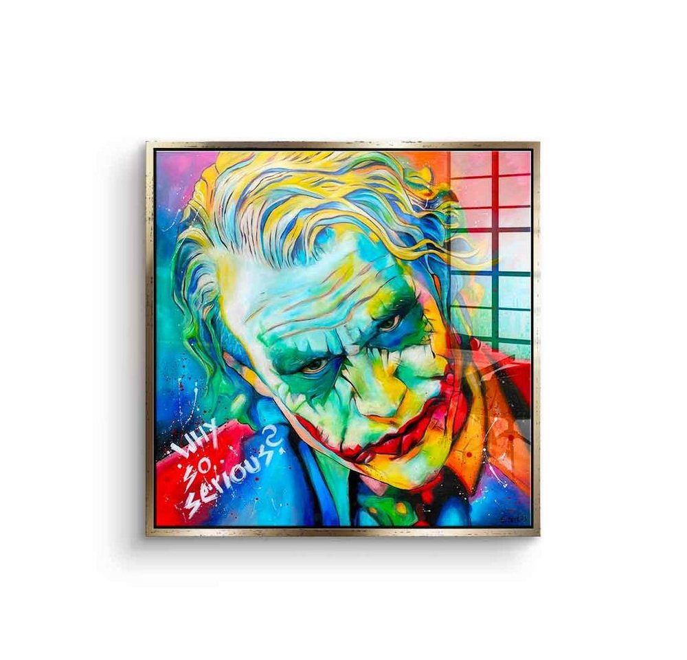 DOTCOMCANVAS® Acrylglasbild Why so serious - Acrylglas, Acrylglasbild Joker Porträt Why so serious square Pop Art Batman von Dotcomcanvas