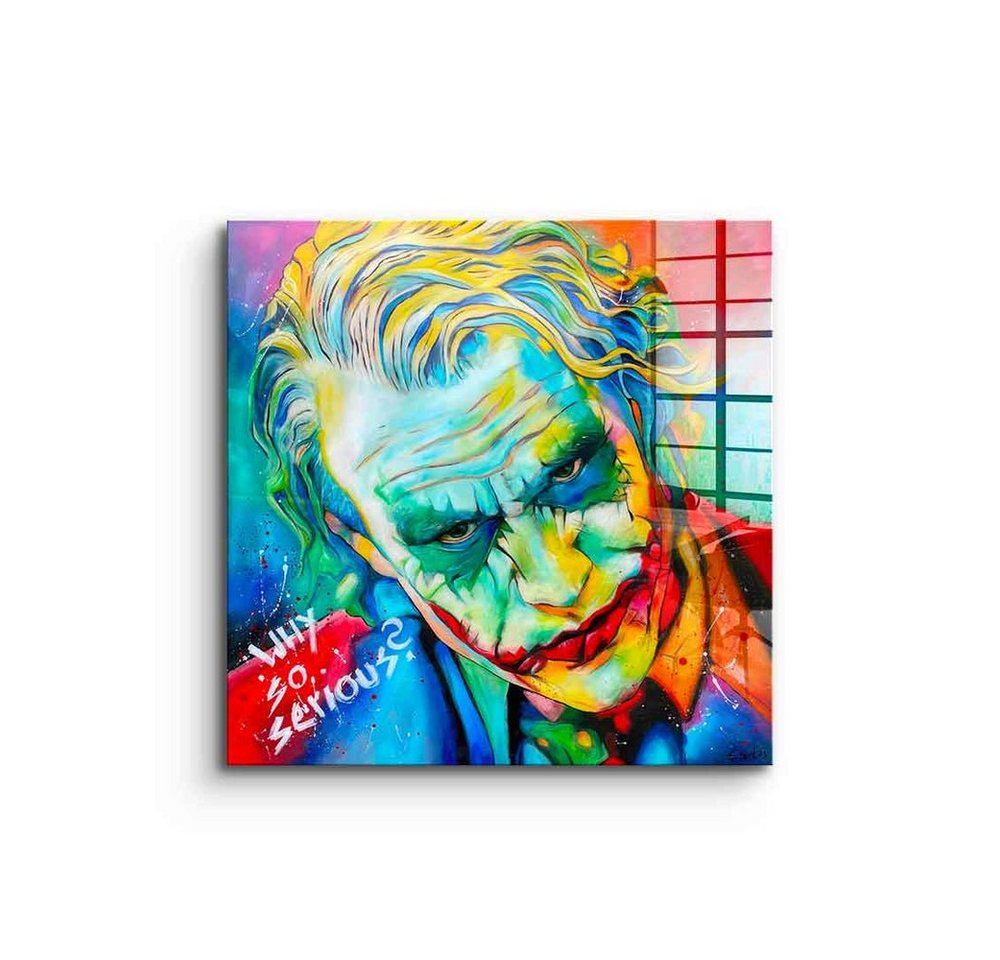 DOTCOMCANVAS® Acrylglasbild Why so serious - Acrylglas, Acrylglasbild Joker Porträt Why so serious square Pop Art Batman von Dotcomcanvas