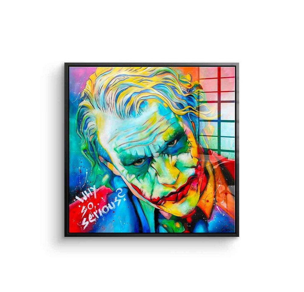 DOTCOMCANVAS® Acrylglasbild Why so serious - Acrylglas, Acrylglasbild Joker Porträt Why so serious square Pop Art Batman von Dotcomcanvas